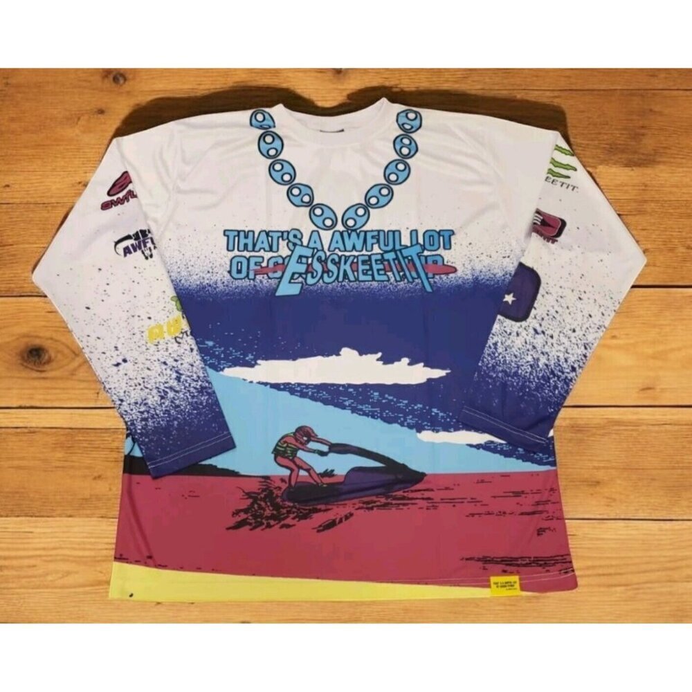 Thats A‎ Awful Lot of Cough Syrup Moto Style Jersey Mens XXL Lil Pump Esskeetit